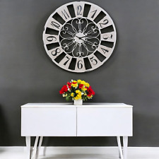 XXL Wanduhr Holz Metall Uhr