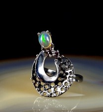 Ring Silber 925 Opal schwarz
