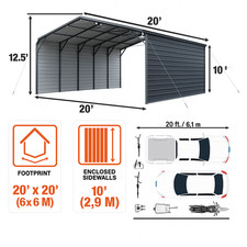 Carport 6x6 m Blechgarage Blechhalle Garage Metallgarage Lager Halle Unterstand
