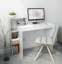 Mondeer Computertisch mit 3-stöckigem Regal Schreibtisch Computertisch 110x40cm