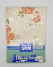 Vintage-Bettwaesche Set, Blumenmuster beige-rot, neu,  80  x 80 cm/ 130 x 200 cm