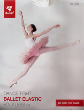 Rumpf Ballettstrumpfhose Footless 106 ohne Fuss Gr. 4/6, Weiß