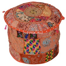 Patchwork Pouf Ottoman Indisch Ottoman Handarbeit Pouf Fuß Hocker Bezug Dekor