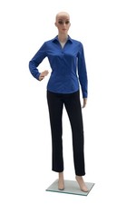 Damen Schaufensterpuppe weiblich Hautfarben geschminkt, inkl. Glasplatte, 176cm