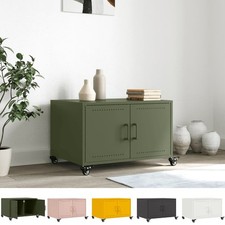 Metall Couchtisch mmit 4 Rollen Beistelltisch Kaffeetisch Sofatisch 68x50x43,5cm