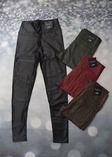Damen Kunstleder Leggings Neu