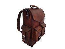 Damen Echt Leder Braun Rucksack Ranzen Backpack Schulter Schultasche Neu