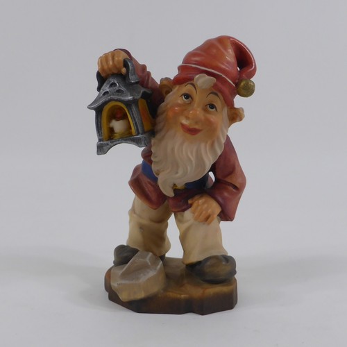 Holzfigur zwerg grubenwächter - holzfigur,