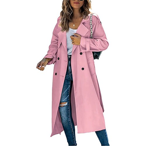 Zweireihiger langer trenchcoat - zweireihiger,