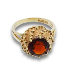 Designer Ring Granat 585 Gold 14 Kt Gelbgold Edelstein Damen Wert 1200,-