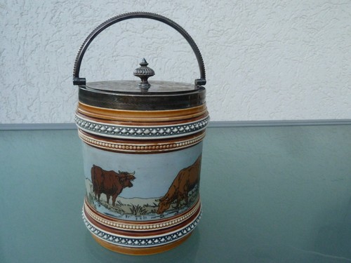 Mettlach biscuit barrel - mettlach,