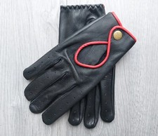 Leder Fahrhandschuhe Herren Chauffeur Fahren Vintage Knopfverschluss KENFIT®