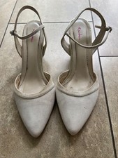 weiße Hochzeitsschuhe mit Glitzer 41 Absatz Rainbow Club