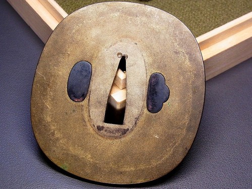 Rare sterling shibuichi - sterling, tsuba