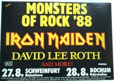 IRON MAIDEN - MONSTERS OF ROCK  1988 - orig. Concert Poster - DIN A1 xx