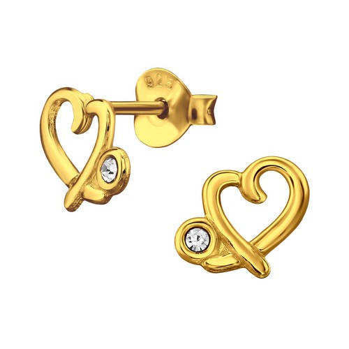 Vergoldete herz sterling - vergoldete, 8