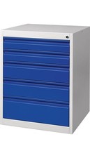 Quality Brand Schubladenschrank BK 600 H800xB600xT600mm grau/blau 5 Schubl. E...