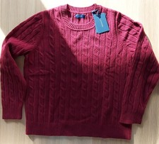 ++ Neu ++ Gant Damen Lambswool Pullover Größe L   Cabernet Red  Cable C-Neck 
