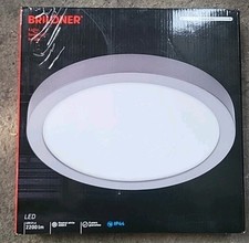 LED Aufbauleuchte Aufbaulampe 4000K IP44 21 W silber Metall Ø30cm Briloner