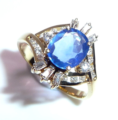 Ring 585 gold 90ct saphir - ring,