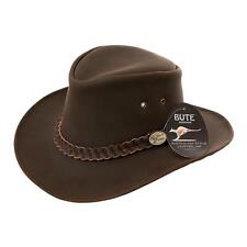 Aussie braun Leder Buschmütze Cowboymütze Medium 58 cm