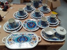 Villeroy Boch Izmir Blau Kaffeegeschirr für 7 Personen Sehr Gut Erhalten