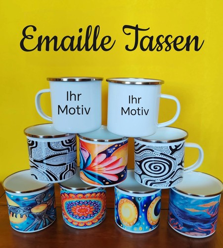 Emaille tasse weiß - tasse,