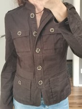 Jacke braun Military Stil Stoff ZARA Gr. M tolle Details neuwertig Vintage Hit