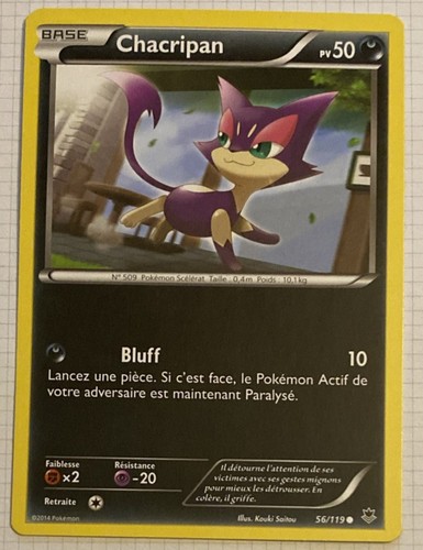 Pokemon karte 119 chacripan - pokemon, 56/119
