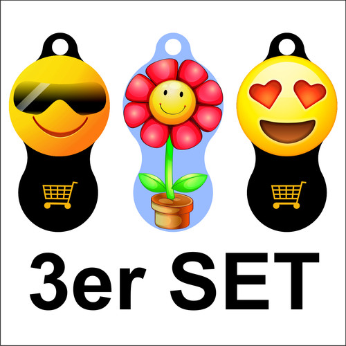3er set einkaufswagenchip - 3er,