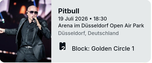 Pitbull konzertticket - pitbull,
