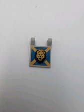 1x Lego 2335px10 Flagge altgrau bedruckt Löwen Kopf 6091 6098 4816 Ritter Burg