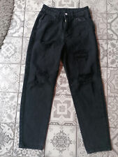 SHEIN Fetzenjeans Hose schwarz