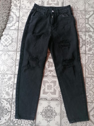 Shein fetzenjeans hose schwarz - fetzenjeans,