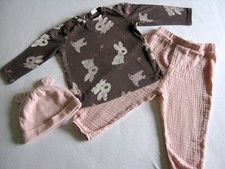 3tlg: Hose + Oberteil (H&M) + Mütze m. Ohren,  Gr. 74/80