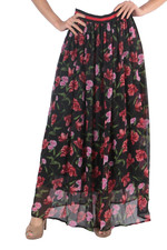 Damen Maxi Rock Lang Blumen