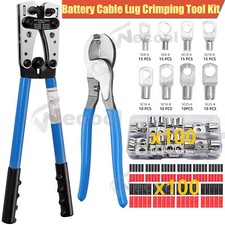 Crimpzange Kabelschuhe Presszange Stoßverbinder 6-50mm² Rohrkabelschuhe Set DE