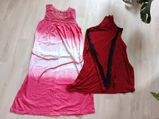 Kleid mit Farverlauf und Spitze  XXL und Rolli dünn schwarzer Spitze in Ärmeln