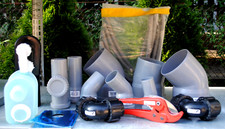 Konvolut HT Rohre..Abflussrohre...Abwasserrohr...Winkel...Verbinder...Schere usw