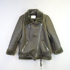 Zara Jacke Gr. S braun Kunstfell Lammfell Fliegermantel Biker Fell gefüttert