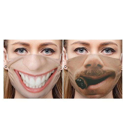 Schutzmaske funny face mund - 2x,