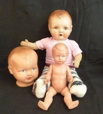 alte Babypuppe ein gut erhaltener CellBa Kopf zum Einbinden 50 cm Zugabe Sk Hans