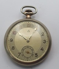 Dugena Taschenuhr Gehäuse 50 mm Metall Zifferblatt 60er 70er Jahre