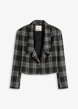 Kurzer blazer mit zierknopf - kurzer,