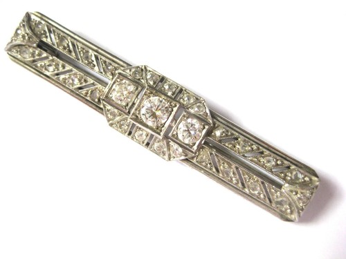 Art deco brosche weißgold - art,