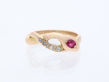 Schlangen Ring Diamanten Rubin