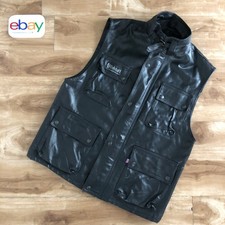 Belstaff PANTHER leather vest, gilet, used, vintage, black, size XL