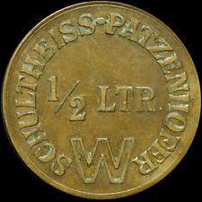 BIERMARKE: "1/2 LTR."  - "W". BRAUEREI SCHULTHEISS-PATZENHOFER - BERLIN.