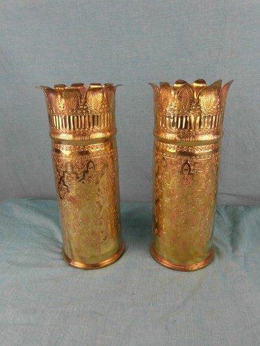 Vase messing antik verziert - messing,