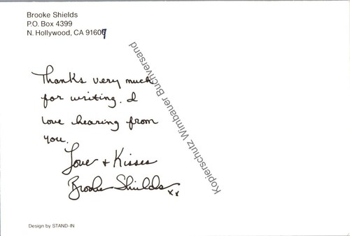 Autogrammkarte brooke shields - autogrammkarte,